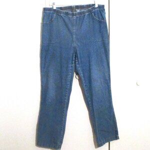 Just My Size Womens 2X Stretch Pull-On Denim Jeans Elastic Waist Pockets